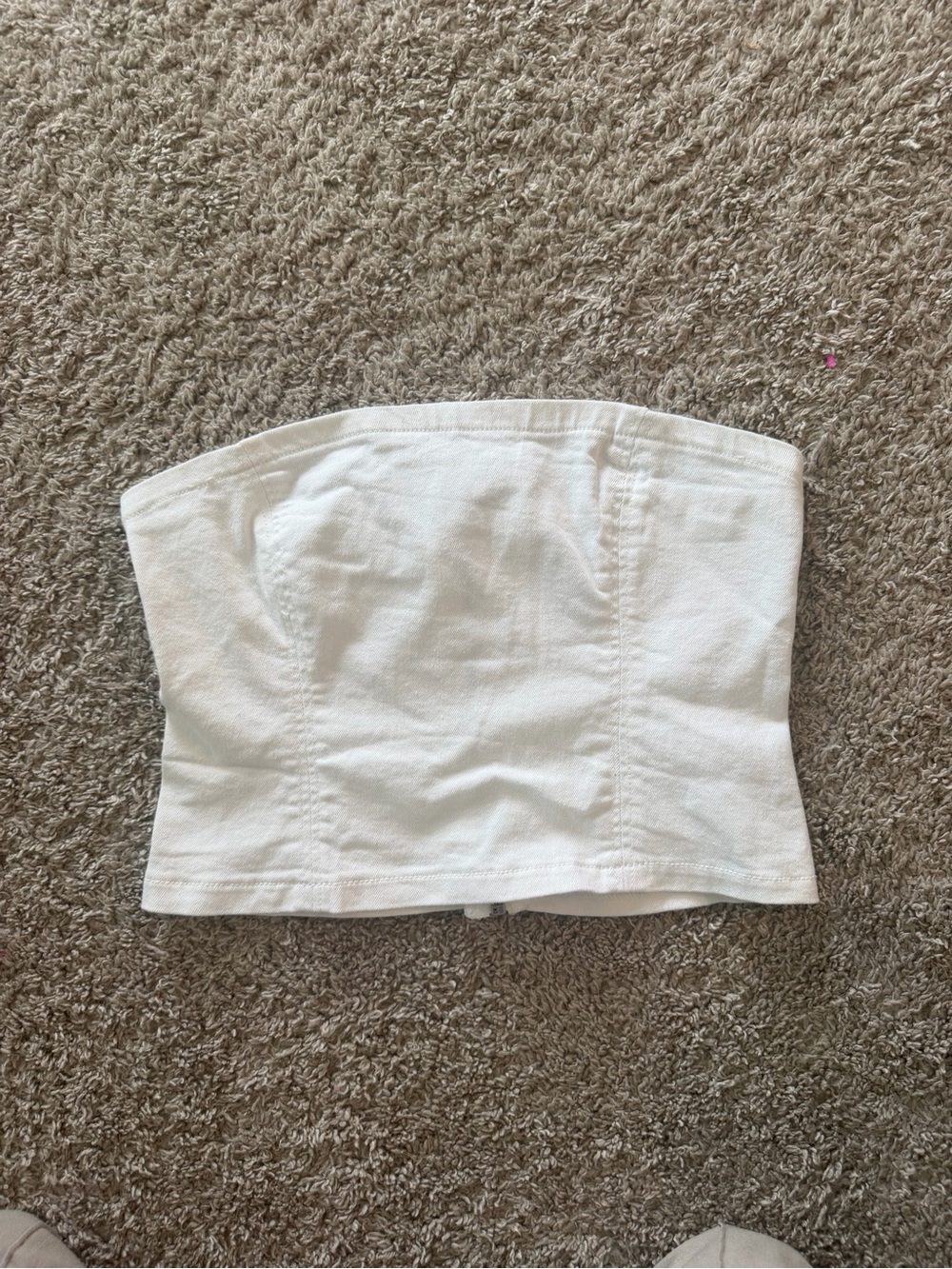 White Strapless Bustier Top